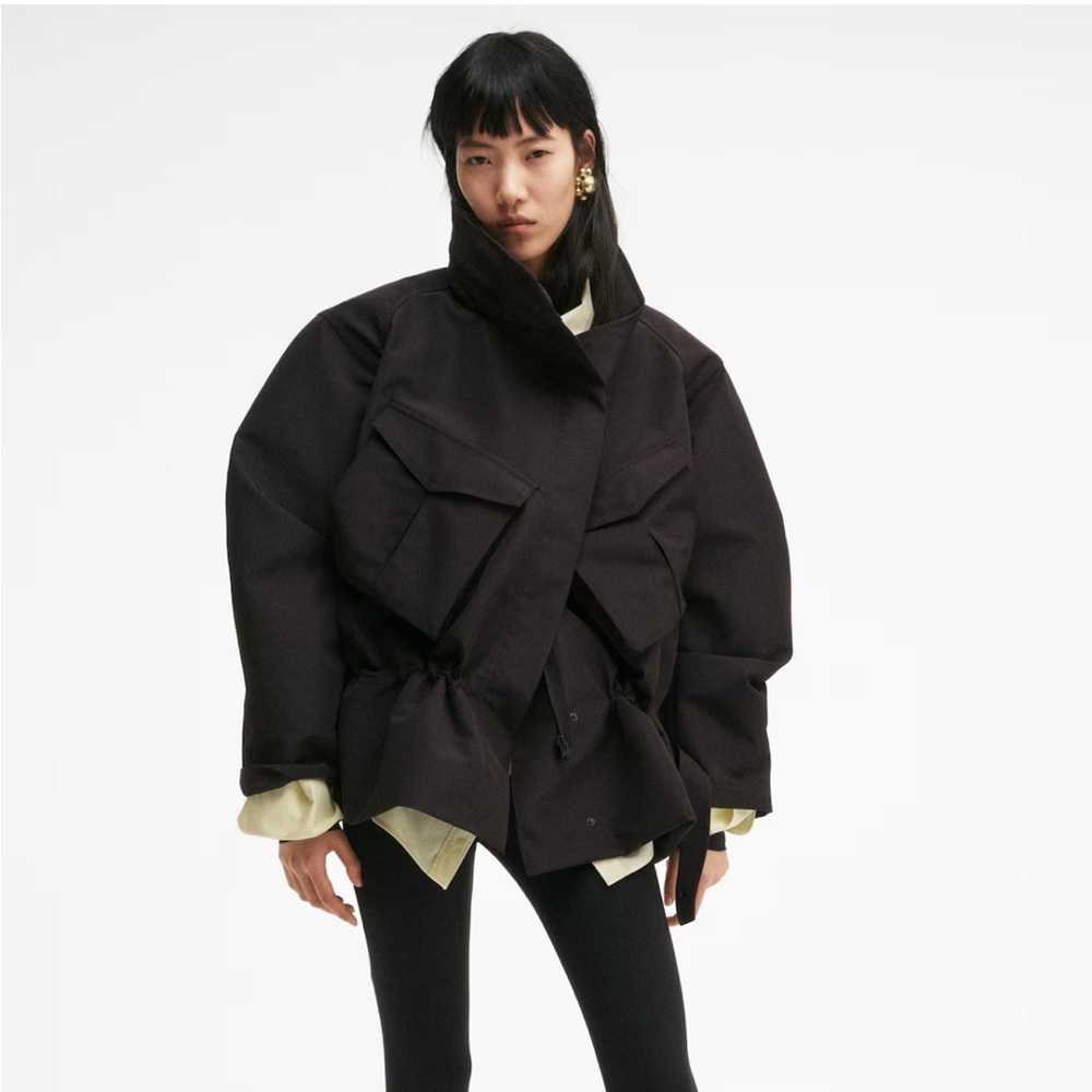 NWT HM STUDIO HOPDED PEPLUM JACKET